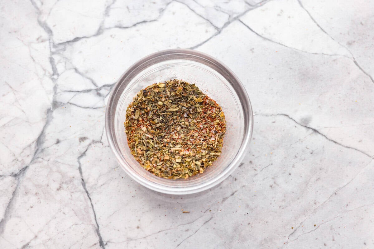 With this Air Fyer Chicken recipe, I am going to show you how to make the most insanely tender and juicy chicken! The secret? The incredible seasonings! They create a nice golden, crispy outside with a juicy, flavor-packed inside! Seasoning blend mixed together in a small mixing bowl.